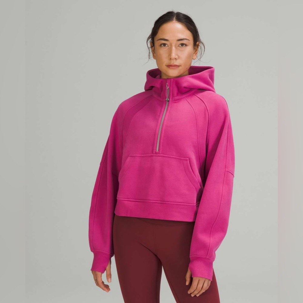 Lululemon Scuba Oversized Half Zip Hoodie in Pink Lychee